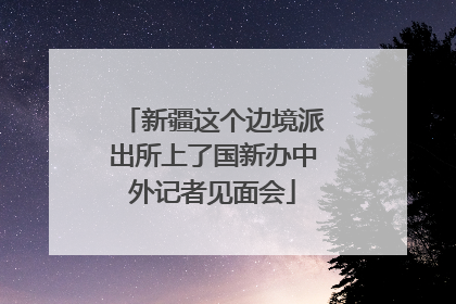 新疆这个边境派出所上了国新办中外记者见面会