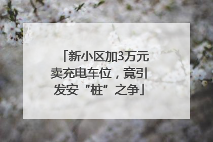 新小区加3万元卖充电车位，竟引发安“桩”之争