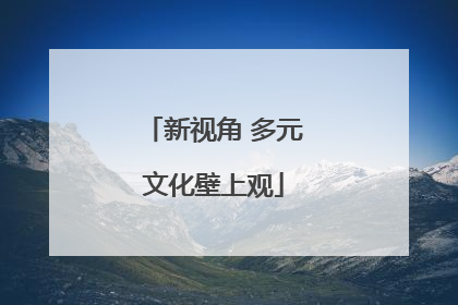 新视角 多元文化壁上观