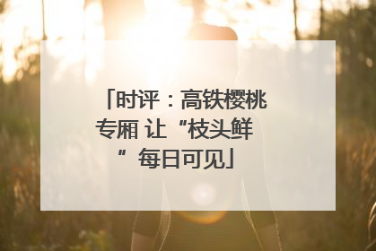 时评：高铁樱桃专厢 让“枝头鲜”每日可见