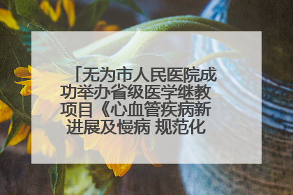 无为市人民医院成功举办省级医学继教项目《心血管疾病新进展及慢病 规范化诊疗》培训班