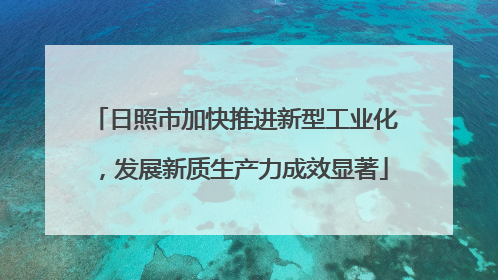 日照市加快推进新型工业化，发展新质生产力成效显著
