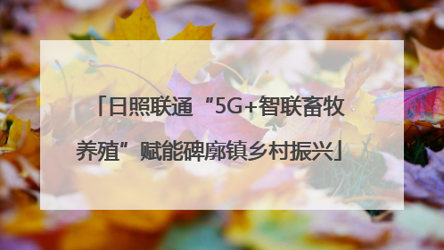 日照联通“5G+智联畜牧养殖”赋能碑廓镇乡村振兴