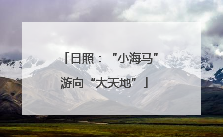 日照：“小海马”游向“大天地”