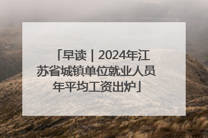 早读｜2024年江苏省城镇单位就业人员年平均工资出炉