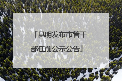 昆明发布市管干部任前公示公告