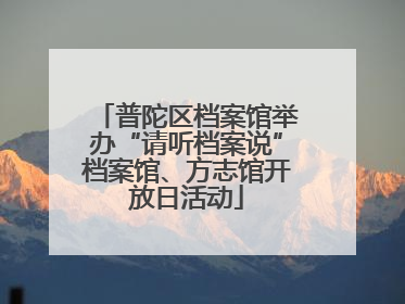 普陀区档案馆举办“请听档案说”档案馆、方志馆开放日活动