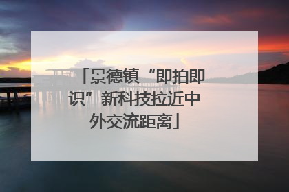 景德镇“即拍即识”新科技拉近中外交流距离