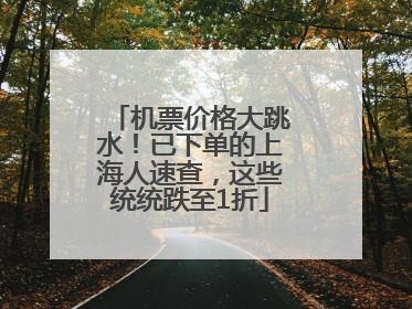 机票价格大跳水！已下单的上海人速查，这些统统跌至1折