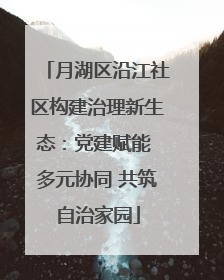 月湖区沿江社区构建治理新生态：党建赋能 多元协同 共筑自治家园