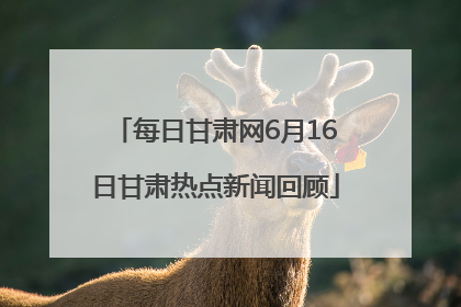 每日甘肃网6月16日甘肃热点新闻回顾