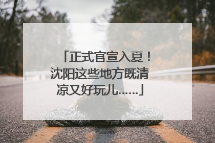 正式官宣入夏！沈阳这些地方既清凉又好玩儿……