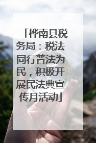 桦南县税务局：税法同行普法为民，积极开展民法典宣传月活动