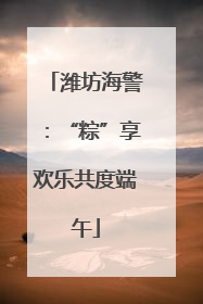 潍坊海警：“粽”享欢乐共度端午