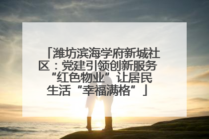 潍坊滨海学府新城社区：党建引领创新服务 “红色物业”让居民生活“幸福满格”