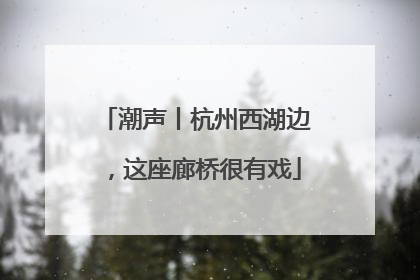 潮声丨杭州西湖边，这座廊桥很有戏