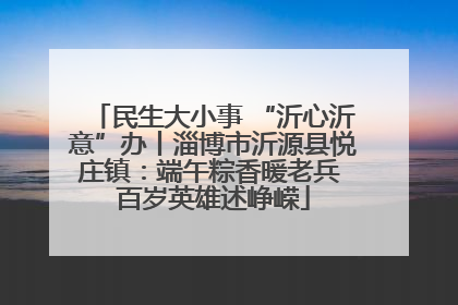 民生大小事 “沂心沂意”办丨淄博市沂源县悦庄镇：端午粽香暖老兵 百岁英雄述峥嵘