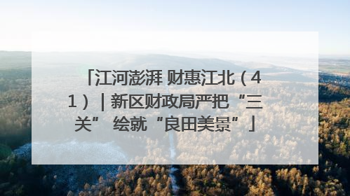江河澎湃 财惠江北（41）｜新区财政局严把“三关” 绘就“良田美景”
