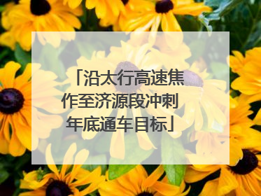 沿太行高速焦作至济源段冲刺年底通车目标