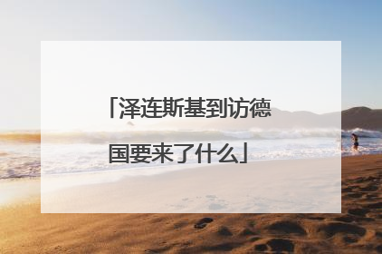 泽连斯基到访德国要来了什么