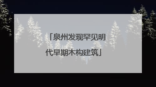 泉州发现罕见明代早期木构建筑