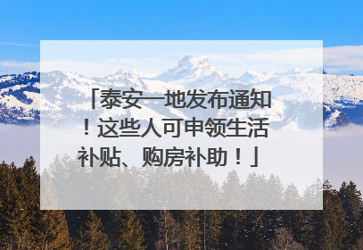 泰安一地发布通知！这些人可申领生活补贴、购房补助！
