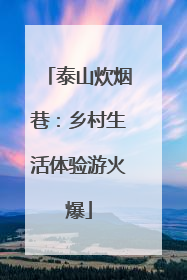 泰山炊烟巷：乡村生活体验游火爆