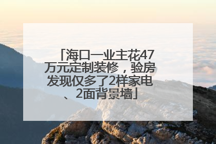海口一业主花47万元定制装修，验房发现仅多了2样家电、2面背景墙