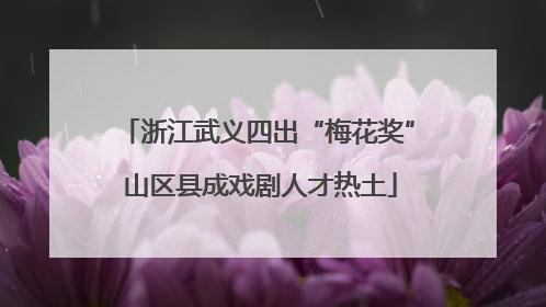 浙江武义四出“梅花奖” 山区县成戏剧人才热土