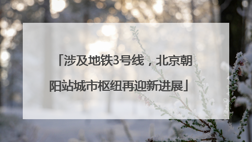 涉及地铁3号线，北京朝阳站城市枢纽再迎新进展