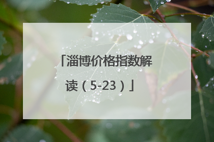 淄博价格指数解读（5-23）