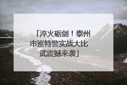 淬火砺剑！泰州市巡特警实战大比武震撼来袭