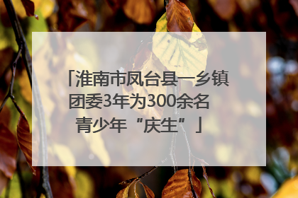 淮南市凤台县一乡镇团委3年为300余名青少年“庆生”