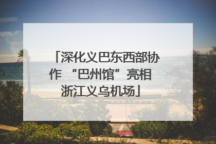 深化义巴东西部协作 “巴州馆”亮相浙江义乌机场