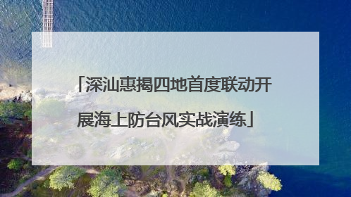 深汕惠揭四地首度联动开展海上防台风实战演练