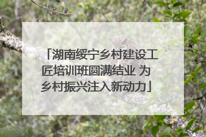 湖南绥宁乡村建设工匠培训班圆满结业 为乡村振兴注入新动力
