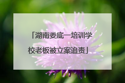 湖南娄底一培训学校老板被立案追责