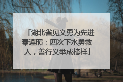 湖北省见义勇为先进秦遵照：四次下水勇救人，善行义举成榜样