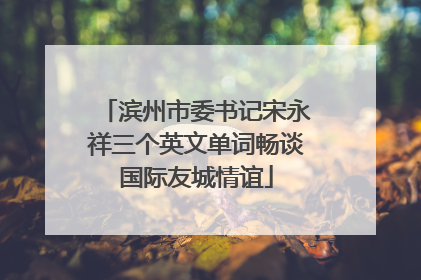 滨州市委书记宋永祥三个英文单词畅谈国际友城情谊