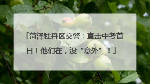 菏泽牡丹区交警：直击中考首日！他们在，没“意外”！