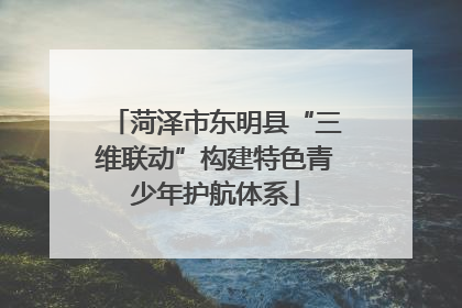 菏泽市东明县“三维联动”构建特色青少年护航体系