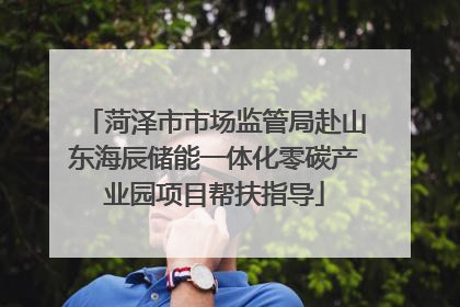 菏泽市市场监管局赴山东海辰储能一体化零碳产业园项目帮扶指导