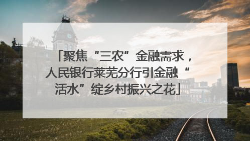 聚焦“三农”金融需求，人民银行莱芜分行引金融“活水”绽乡村振兴之花
