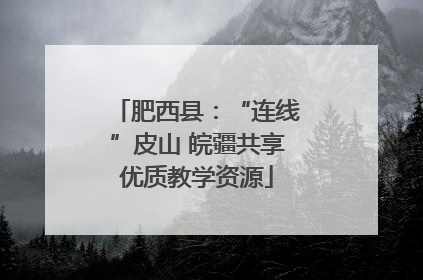 肥西县：“连线”皮山 皖疆共享优质教学资源