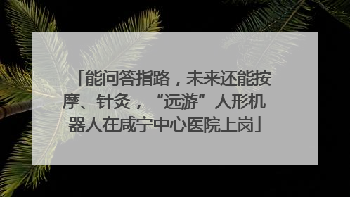 能问答指路，未来还能按摩、针灸，“远游”人形机器人在咸宁中心医院上岗
