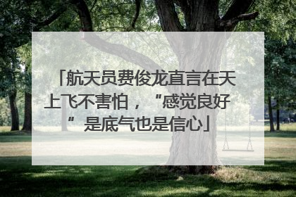 航天员费俊龙直言在天上飞不害怕，“感觉良好”是底气也是信心