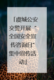 虞城公安交警开展“全国安全宣传咨询日”集中宣传活动
