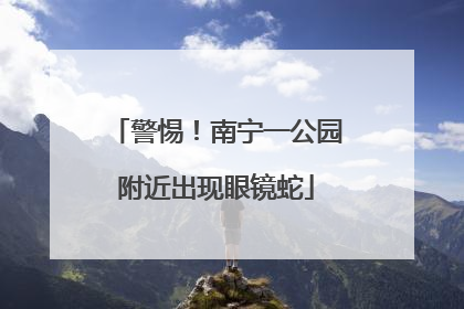 警惕！南宁一公园附近出现眼镜蛇