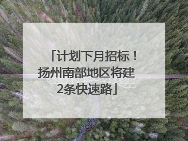 计划下月招标！扬州南部地区将建2条快速路