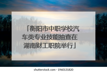 衡阳市中职学校汽车类专业技能抽查在湖南财工职院举行